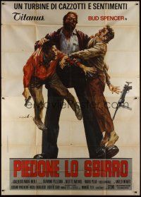3m747 FLATFOOT Italian 2p '73 great Ciriello art of huge Bud Spencer beating up two men!