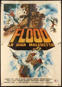 3m748 FLOOD Italian 2p '78 rare Irwin Allen flop, terrifying natural disaster, different Aller art