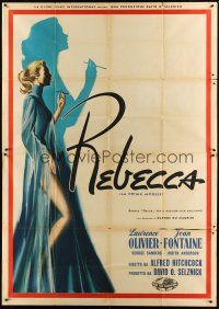 3m797 REBECCA Italian 2p R58 Hitchcock, different sexy full-length art of Joan Fontaine!