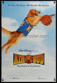 3p027 AIR BUD DS 1sh '97 great image of the Walt Disney basketball playing dog!