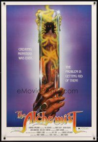 3p030 ALCHEMIST 1sh '85 directed by Charles Band, sexy monster in a test tube art!