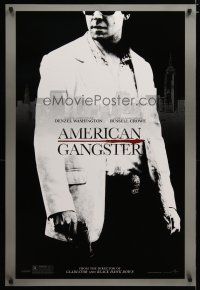 3p038 AMERICAN GANGSTER teaser DS 1sh '07 close-up of Russell Crowe, Ridley Scott directed!