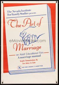 3p049 ART OF MARRIAGE 1sh '70 Sean S. Cunningham sex documentary, adult educational film!