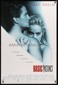 3p070 BASIC INSTINCT 1sh '92 Paul Verhoeven directed, Michael Douglas & sexy Sharon Stone!