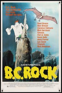 3p061 B.C. ROCK 1sh '84 Picha's Le Chainon Manquant, rocks through the ages!