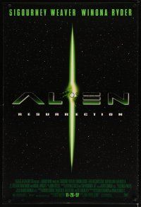 3r057 ALIEN RESURRECTION style B advance 1sh '97 Sigourney Weaver, Jean-Pierre Jeunet sci-fi sequel