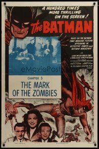 3r162 BATMAN chapter 3 1sh R54 cool art of The Caped Crusader, The Mark of the Zombies!