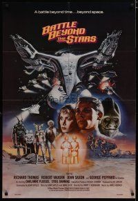 3r164 BATTLE BEYOND THE STARS 1sh '80 Richard Thomas, Robert Vaughn, Gary Meyer sci-fi art!