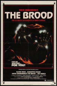 3r194 BROOD 1sh '79 David Cronenberg, Oliver Reed, Samantha Eggar, art of monster in embryo!