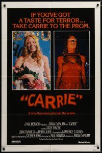 3r202 CARRIE 1sh '76 Stephen King, Sissy Spacek before and after her bloodbath at the prom!