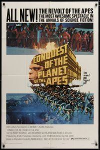 3r215 CONQUEST OF THE PLANET OF THE APES style B 1sh '72 Roddy McDowall, the revolt of the apes!