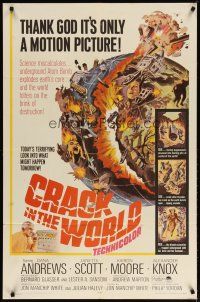 3r219 CRACK IN THE WORLD 1sh '65 atom bomb explodes, thank God it's only a motion picture!