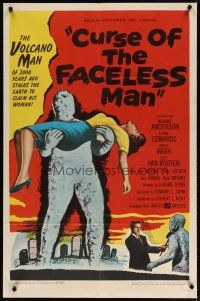 3r226 CURSE OF THE FACELESS MAN 1sh '58 volcano man of 2000 years ago stalks Earth to claim girl!