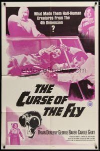3r227 CURSE OF THE FLY 1sh '65 English monster sequel, 1/2-human creatures from the 4th dimension!