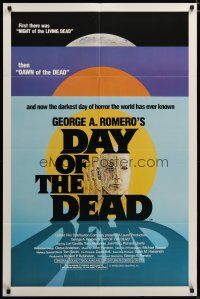 3r234 DAY OF THE DEAD 1sh '85 George Romero's Night of the Living Dead zombie horror sequel!