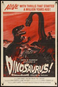 3r243 DINOSAURUS 1sh '60 great art of battling prehistoric T-rex & brontosaurus monsters!