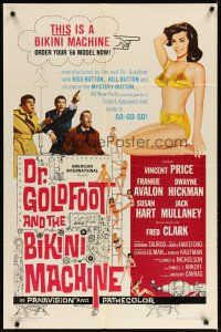 3r247 DR. GOLDFOOT & THE BIKINI MACHINE 1sh '65 Vincent Price, sexy babes w/kiss & kill buttons!