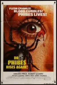 3r250 DR. PHIBES RISES AGAIN 1sh '72 Vincent Price, classic close up of a spider in woman's eye!