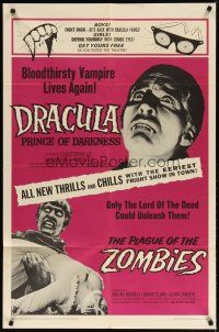3r254 DRACULA PRINCE OF DARKNESS/PLAGUE OF THE ZOMBIES 1sh '66 bloodsuckers & undead double-bill!