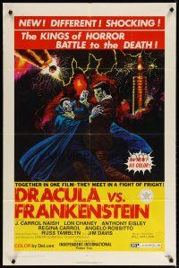 3r255 DRACULA VS. FRANKENSTEIN 1sh '71 monster art of the kings of horror battling to the death!