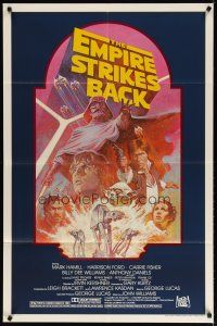 3r262 EMPIRE STRIKES BACK 1sh R82 George Lucas sci-fi classic, cool artwork by Tom Jung!