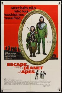 3r266 ESCAPE FROM THE PLANET OF THE APES 1sh '71 meet Baby Milo who has Washington terrified!
