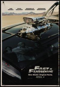 3r077 FAST & FURIOUS printer's test DS teaser 1sh '09 Vin Diesel's blown R/T Dodge Charger!
