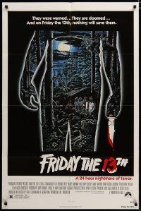 3r285 FRIDAY THE 13th 1sh '80 great Alex Ebel art, slasher classic, 24 hours of terror!