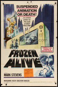 3r287 FROZEN ALIVE 1sh '66 cool German sci-fi/horror, suspended animation or death!