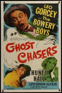 3r294 GHOST CHASERS 1sh '51 Leo Gorcey & The Bowery Boys, wacky horror comedy art!