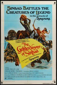 3r302 GOLDEN VOYAGE OF SINBAD 1sh '73 Ray Harryhausen, cool fantasy art by Mort Kunstler!