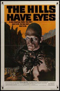 3r312 HILLS HAVE EYES 1sh '78 Wes Craven, classic creepy image of sub-human Michael Berryman!