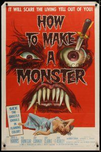 3r316 HOW TO MAKE A MONSTER 1sh '58 ghastly ghouls, it will scare the living yell out of you!