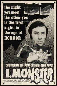 3r324 I, MONSTER 1sh '73 Christopher Lee & Peter Cushing in a Dr. Jekyll & Mr. Hyde story!
