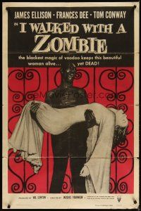 3r321 I WALKED WITH A ZOMBIE 1sh R56 classic Lewton & Tourneur, great different image!
