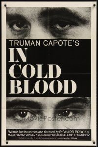 3r325 IN COLD BLOOD 1sh '68 Richard Brooks directed, Robert Blake, from Truman Capote novel!