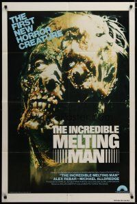 3r326 INCREDIBLE MELTING MAN int'l 1sh '77 AIP, gruesome image of the first new horror creature!