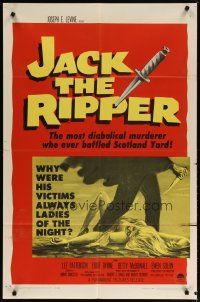 3r337 JACK THE RIPPER 1sh '60 American detective helps Scotland Yard find fabled killer!
