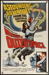 3r369 MUTINY IN OUTER SPACE 1sh '64 wacky sci-fi, astounding adventure from the moon's center!