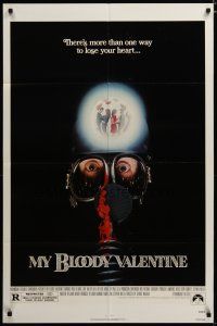 3r370 MY BLOODY VALENTINE 1sh '81 bloody gas mask, there's more than one way to lose your heart!