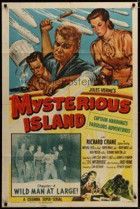 3r371 MYSTERIOUS ISLAND chapter 4 1sh '51 Wild Man At Large, sci-fi serial from Jules Verne novel!