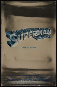3r128 SUPERMAN heavy stock foil advance 1sh '78 D.C. Comics' most famous super hero!