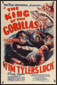 3r462 TIM TYLER'S LUCK chapter 7 1sh '37 Frankie Thomas, serial, art of The King of the Gorillas!