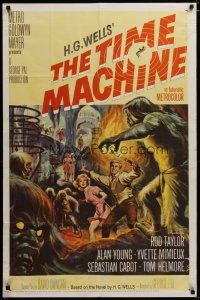 3r463 TIME MACHINE 1sh '60 H.G. Wells, George Pal, great Reynold Brown sci-fi artwork!