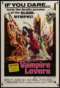 3r475 VAMPIRE LOVERS 1sh '70 Hammer, taste the deadly passion of the blood-nymphs if you dare!