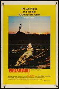 3r478 WALKABOUT 1sh '71 sexy naked swimming Jenny Agutter, Nicolas Roeg Australian classic!