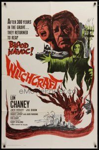 3r484 WITCHCRAFT 1sh '64 Lon Chaney Jr, they returned to reap BLOOD HAVOC!