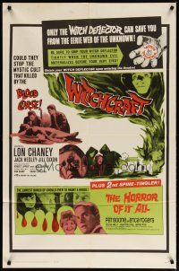 3r485 WITCHCRAFT/HORROR OF IT ALL 1sh '64 Lon Chaney Jr, they returned to reap BLOOD HAVOC!
