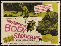 3s193 INVASION OF THE BODY SNATCHERS linen British quad '56 classic horror, out of another world!