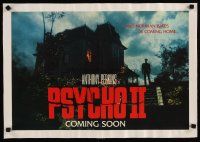 3s189 PSYCHO II linen promo brochure 15x22 '83 cool creepy image of Norman Bates by classic house!